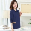 Primavera '19 nuevo estilo de mediana edad mamá vestido manga larga solapa camiseta temperamento commuter holgada moda algodón legging details Picture